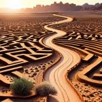 **A winding road through a desert landscape, symbolizing life's journey. In the distance, a hopeful sunrise.** (This captures the initial metaphor of life as a maze and finding new paths.)