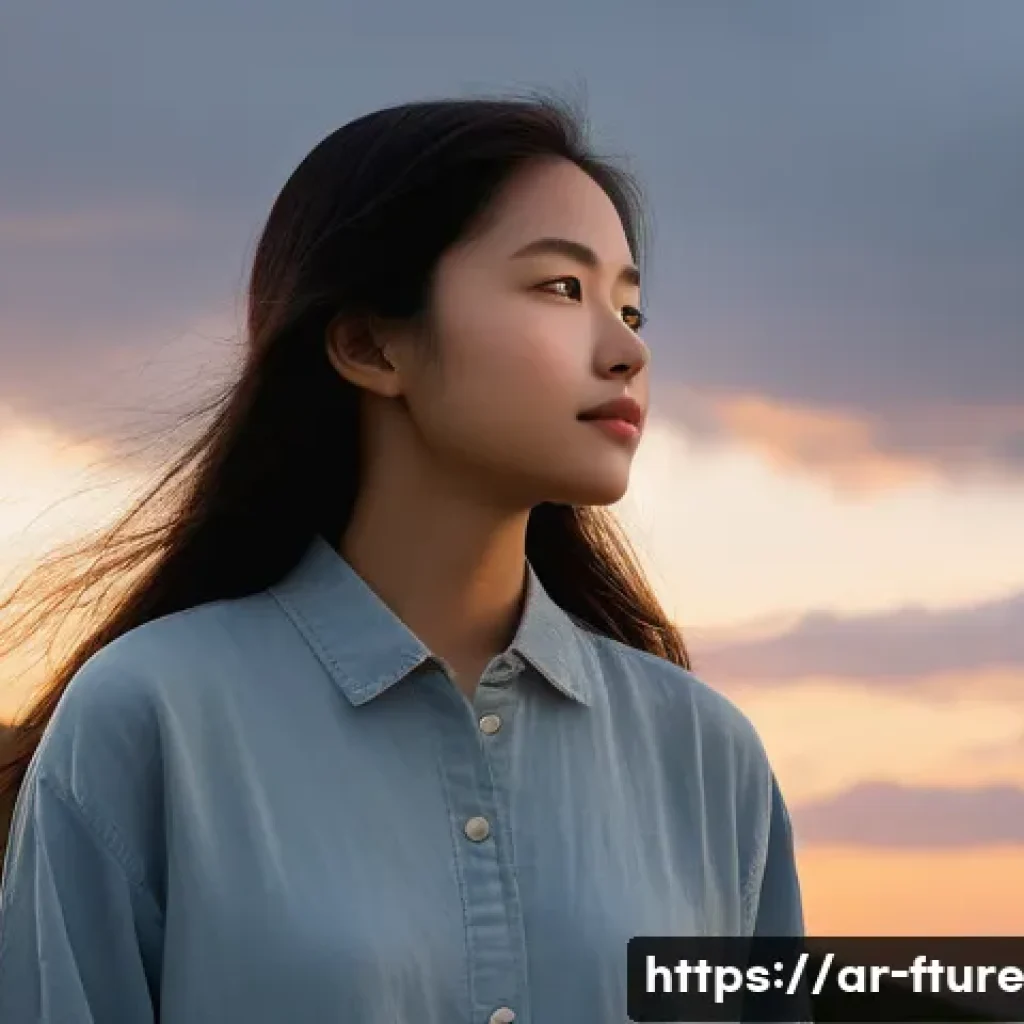 미래 불확실성에 대한 공포 극복하기 - **Prompt 1: Embracing Inner Calm Amidst Uncertainty**
"A serene and reflective young adult, dres...